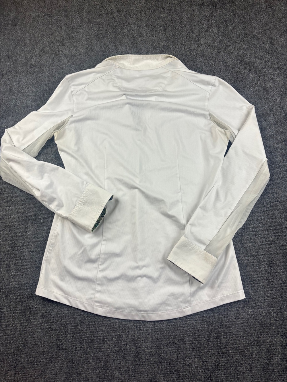 THE TAILORED SPORTSMAN Women’s Equestrian Show Shirt Long Sleeve Green Paisley L - Picture 2 of 8